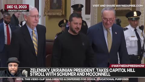 Zelensky, Ukrainian President, Takes Capitol Hill Stroll with Schumer and McConnell