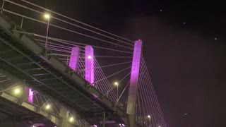 Goethals Bridge at night