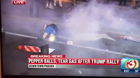 Aug 22 2017 Phoenix, AZ 1.8 after President Trumps rally rioter hit in balls by smoke canister