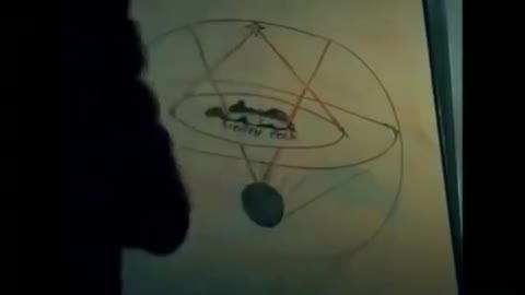 Man draws a diagram of the Flat Earth and the Firmament