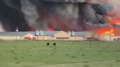 Massive Fire erupts after large explosion at Feather Crest Farm Chicken Plant in Bryan,