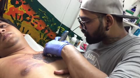 TATTOO TIMELAPSE - LION WITH WARRIOR TATTOO