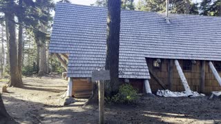 The Mighty Tilly Jane A-Frame Log Cabin Shelter – Mount Hood – Oregon – 4K
