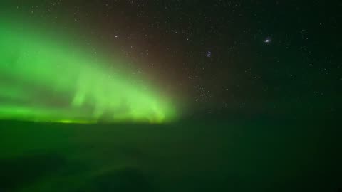 Aurora borealis during a flight between San Francisco (USA) and Lisbon (Credit: TAP Air Portuga