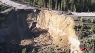 Large chunk of Wyoming Teton Pass road collapses