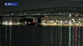 Moment container ship appears to lose power seconds BEFORE it veers into Baltimore's Key Bridge