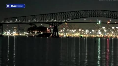 Moment container ship appears to lose power seconds BEFORE it veers into Baltimore's Key Bridge