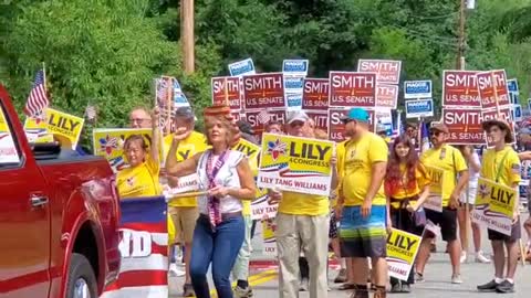 Video 4-Marching with Lily4Congress, a Republican candidate for CD2 in Amherst,NH on July 4, 2022
