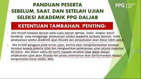 PANDUAN WAJIB PESERTA PRETEST PPG 2022 - SELEKSI AKADEMIK PPG DALJAB 2022 PPG Dalam jabatan 2022