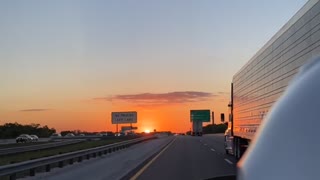 Sunset in interstate