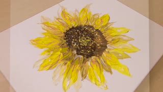 Sunflower _ Palette knife painting technique _ Easy creative art