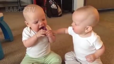 Funniest TWIN Baby Girls Fighting each other 😹😹