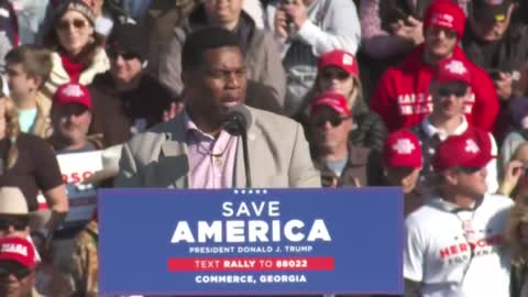 Herschel Walker speaks at 'Save America' rally in Commerce, Georgia