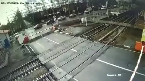 Man Sent Flying Across Tracks By Russias Fastest Train
