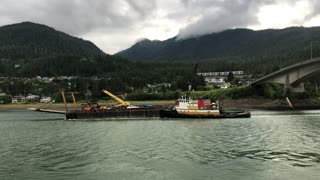 Crane Hits Bridge in Alaska