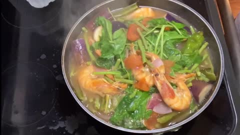 My favorite sour shrimp with vegetables