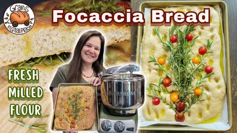 MASTERCLASS: Focaccia Bread made with Fresh Milled Flour | Collab With @TheRoseHomestead