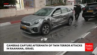 Cameras Capture Aftermath Of Twin Terror Attacks In Raanana, Israel