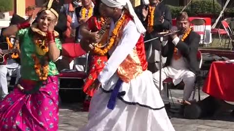 Typical nepali dance in mela