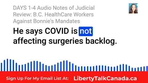 Juducial Review/Healthcare Workers Against BC Canada Vax Mandate (Days 1-4 Audio Show)