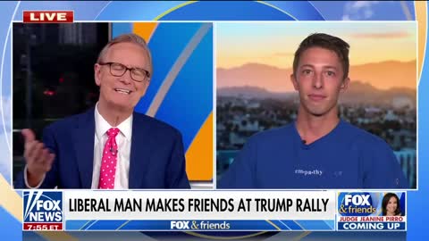 Liberal goes viral by making friends at Trump rally
