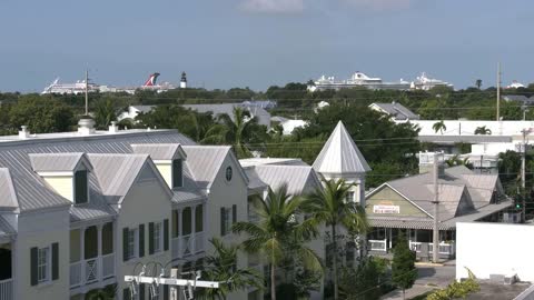 Florida Key West Town View Toward Cruise Ships