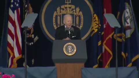 Biden whispers into the microphone: "Remember, I'm your Commander in Chief"