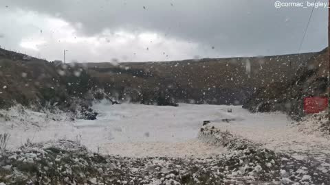 Storm Bella Creates Large Amount of Froth in Dingle Peninsula