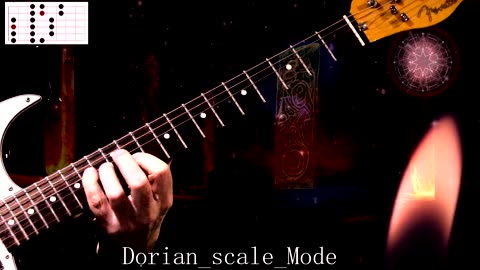 Dorian mode scale 3 notes per string