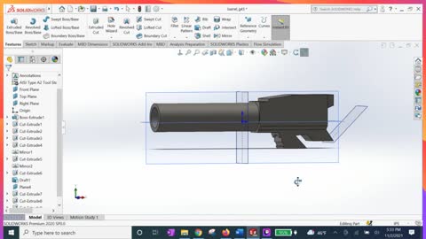 Glock 43 Subcompact Pistol Barrel Design in Solidworks Tutorial