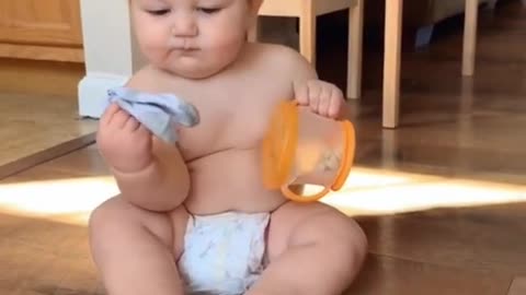Cute Baby try not to smile Challenge
