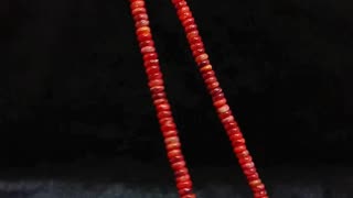 Natural turquoise pendant and red spiny oyster roundle beads simple choker full strand