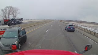 Car and Trailer Jackknife After Sideswiping Truck