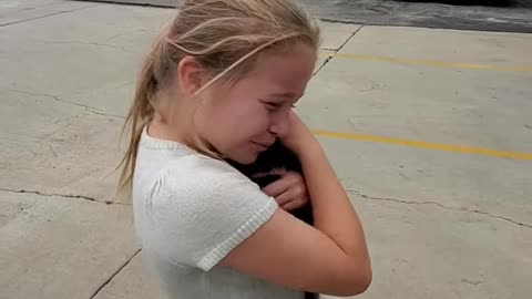 Epic puppy surprise sends little girl into tearful bliss