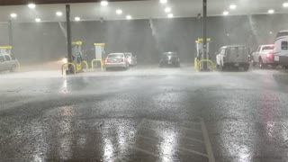 Heavy Rains and Hail Pummel Texas Truck Stop