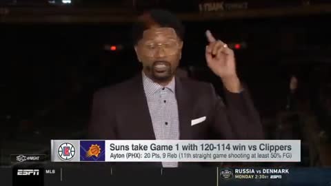 Jalen Rose Tells Stephen A. 'You must apologize' Booker 40 Pts Triple-Double as Suns beat Clippers