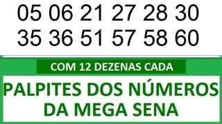 PALPITES DOS NÚMEROS DA MEGA SENA COM 12 DEZENAS ya yb yc yd ye yf yg yh yi yj yk yl