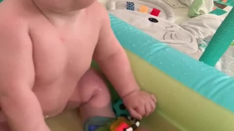 Splashing in the tub