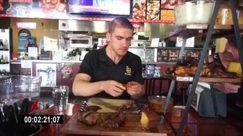 $300 BIG BBQ Challenge! All American BBQ | Los Angeles California | Man Vs Food