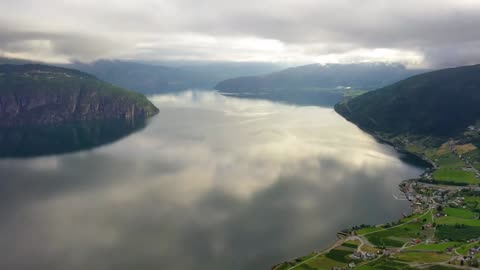 aerial footage beautiful nature norway