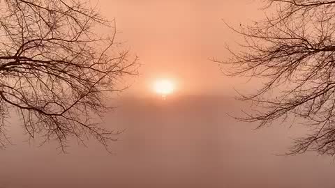 Beautiful Time lapse of the sunrise on a foggy, Sunday morning in Alabama