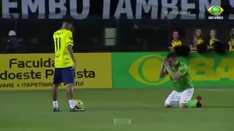 Opponent begs Neymar not to destroy him, Neymar says he won't and then goes on to destroy him.