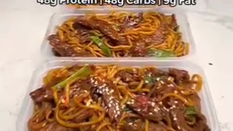 Easiest_most delicious high protein Mongolian beef noodles 🍜🍜