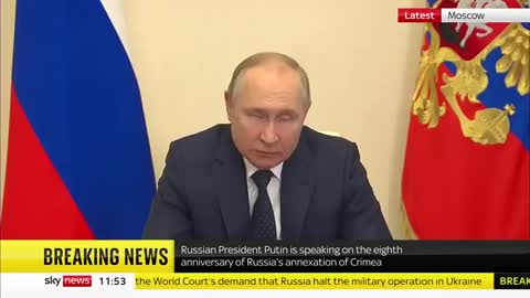 Vladimir Putin marks anniversary of annexation of Crimea
