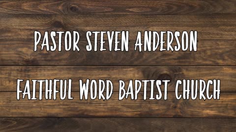 Sanctify Yourself | Pastor Steven Anderson | 10/01/2006 Sunday AM