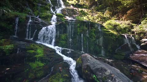 Beautiful cascading waterfall