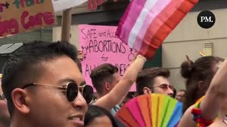 “Safe and accessible abortions for all genders” sign spotted at Toronto Pride Parade