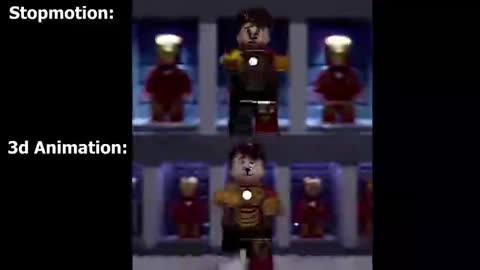 Lego Iron Man's New Suit - STOPMOTION VS 3D ANIMATION COMPARISON