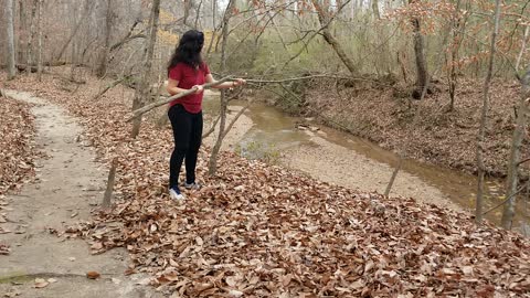 Stick throwing