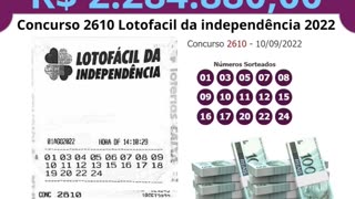 Saiu aqui 15 pontos da lotofácil da independência 2022